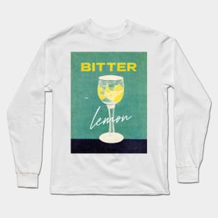 Bitter Lemon Retro Poster on Barshelf Bar Prints, Vintage Drinks, Recipe, Wall Art Long Sleeve T-Shirt